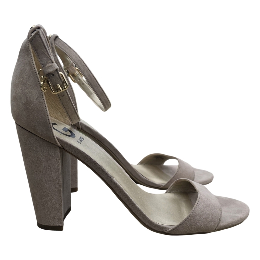 G by GUESS Shantal 2 Piece Heels,  Faux Suede Nude, Size 10M
